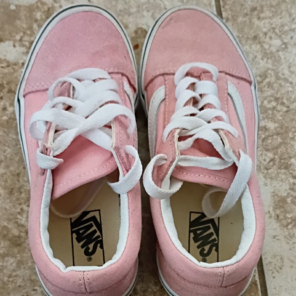 Vans Pink and White Kids Sneakers - Picture 5 of 7